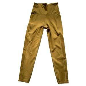 Girlfriend Collective Mustard  High Rise Pocket cropped‎ leggings